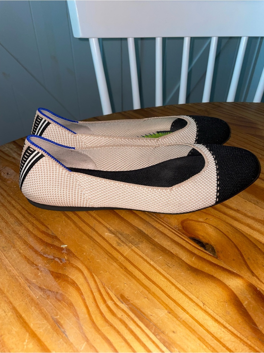 Rothy’s The Square Toe Ballet Flats In Tuxedo Size 9 SEE DESC
